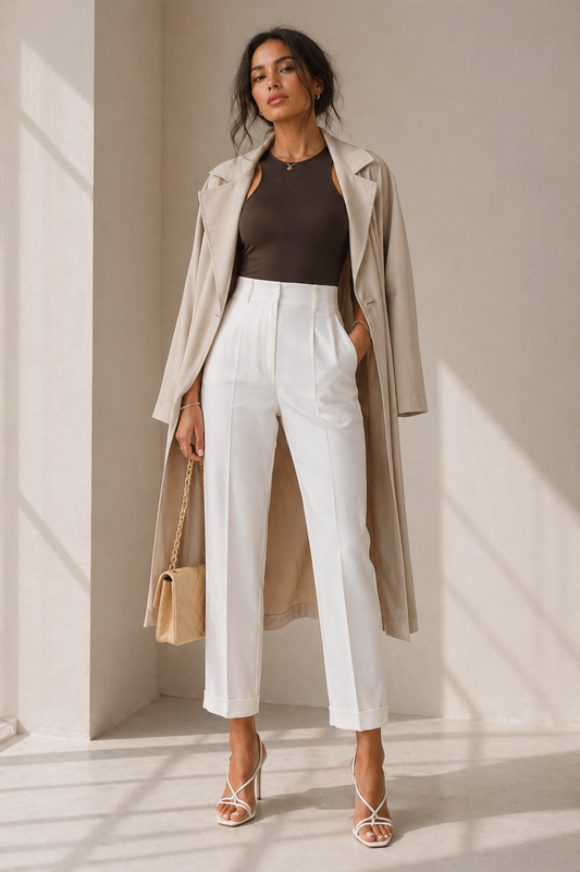 High-Waist Pencil Trousers