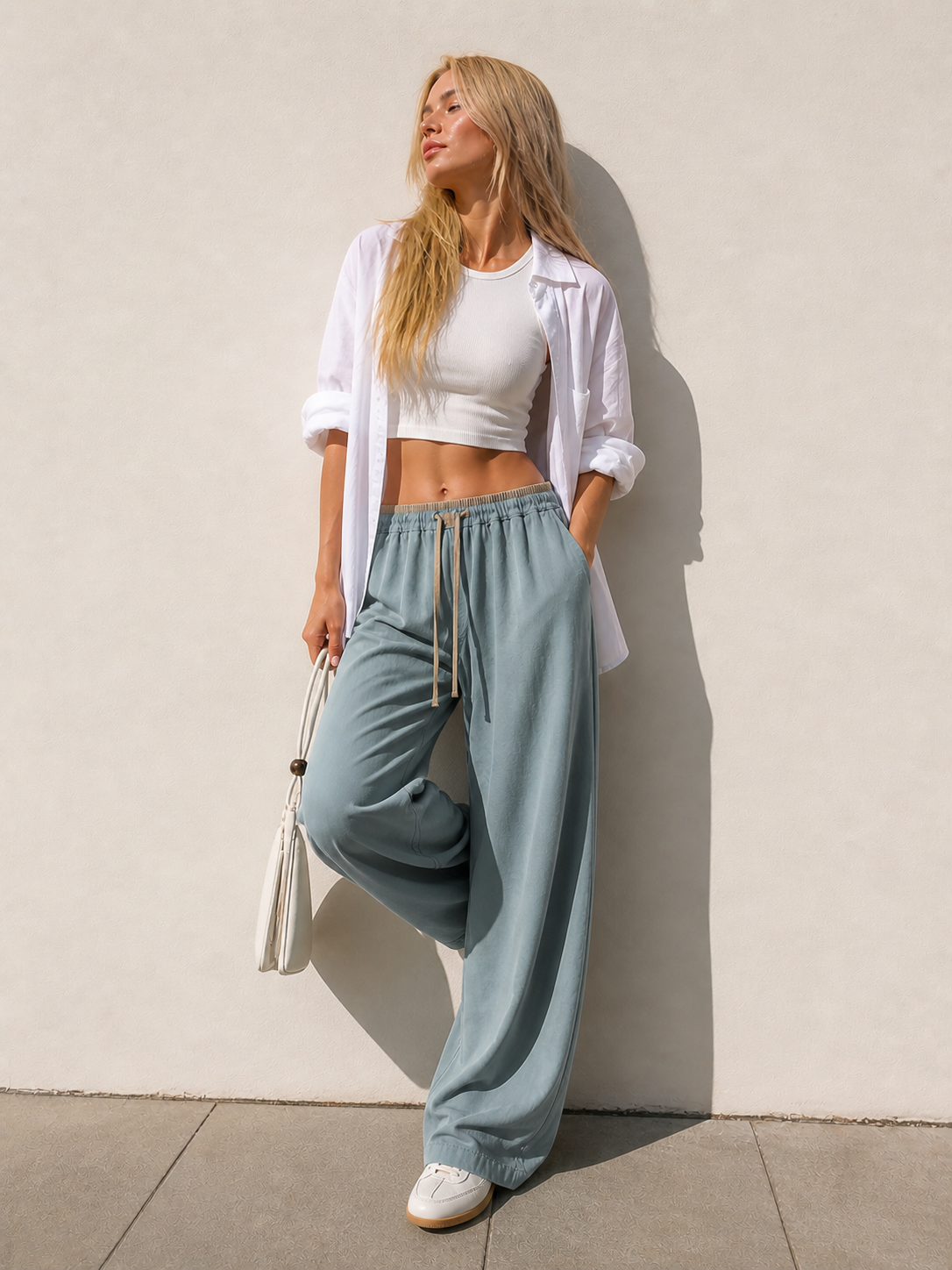 Wide-Leg Linen Trousers
