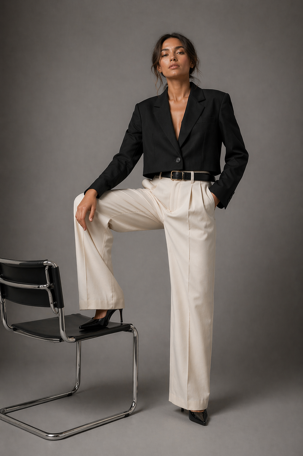 Aveline Cropped Tailored Blazer