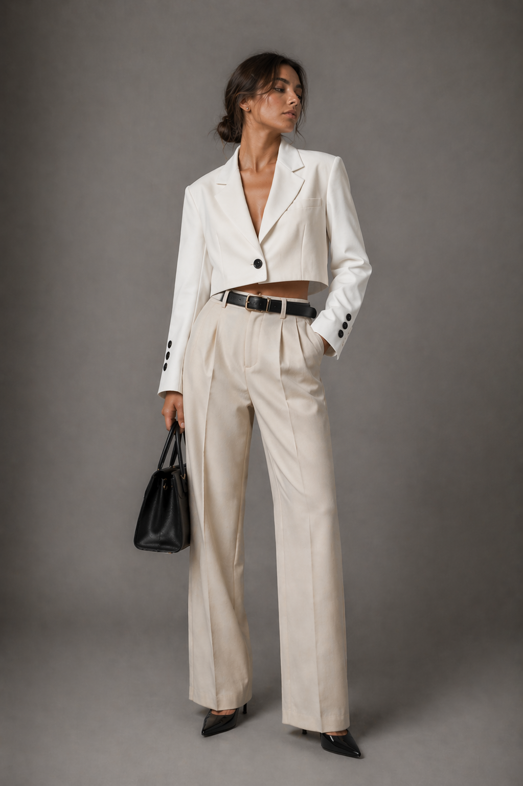 Aveline Cropped Tailored Blazer