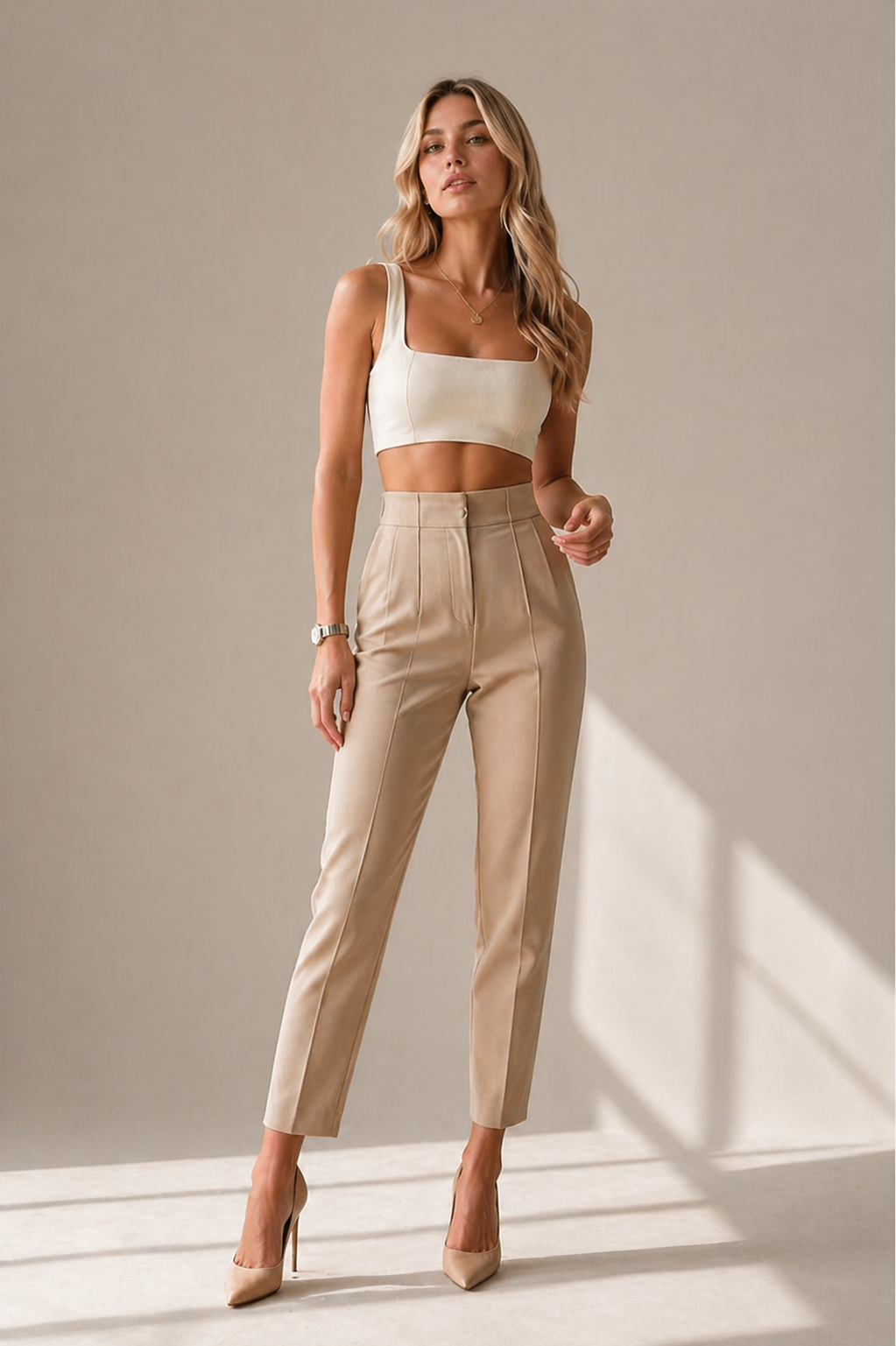 High-Waist Tailored Trousers