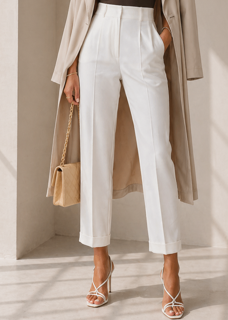 High-Waist Pencil Trousers