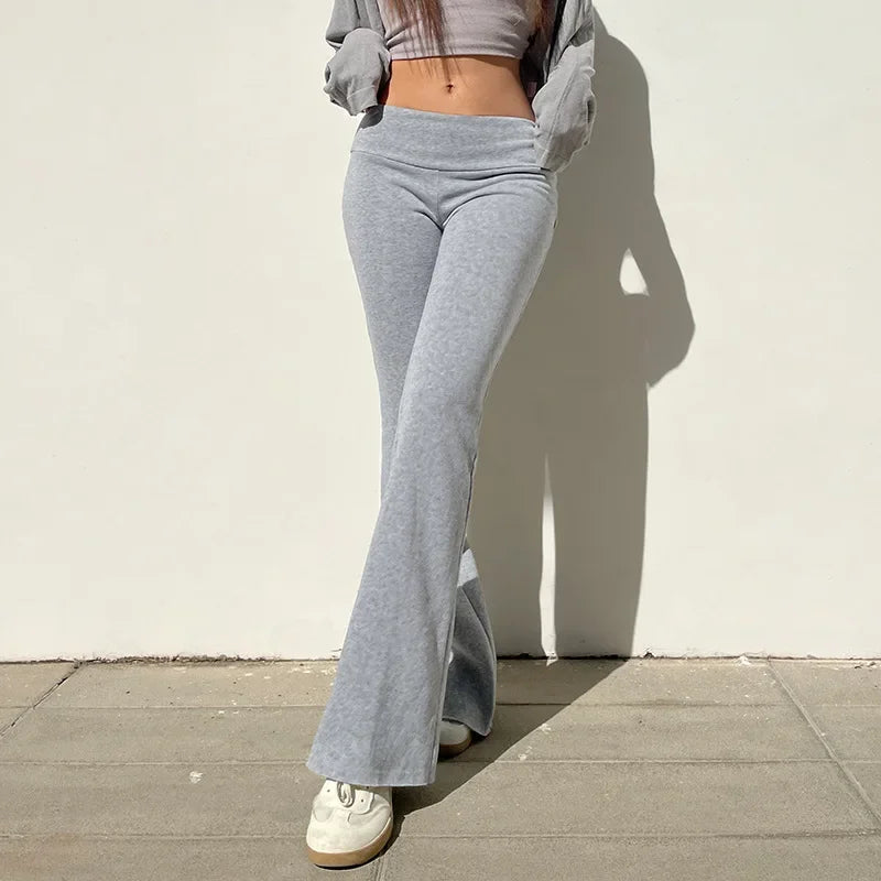Low-Rise Flared Trousers