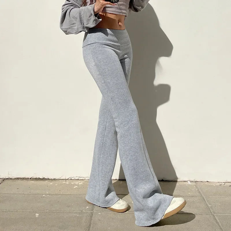 Low-Rise Flared Trousers